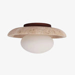 Load image into Gallery viewer, Calivra Modern Travertine Round Ceiling Light - Minimalist Flush Mount Lamp for Hallway and Bedroom