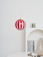Bild in Gallery-Viewer laden, Red Striped Glass Globe Hardwired Pendant