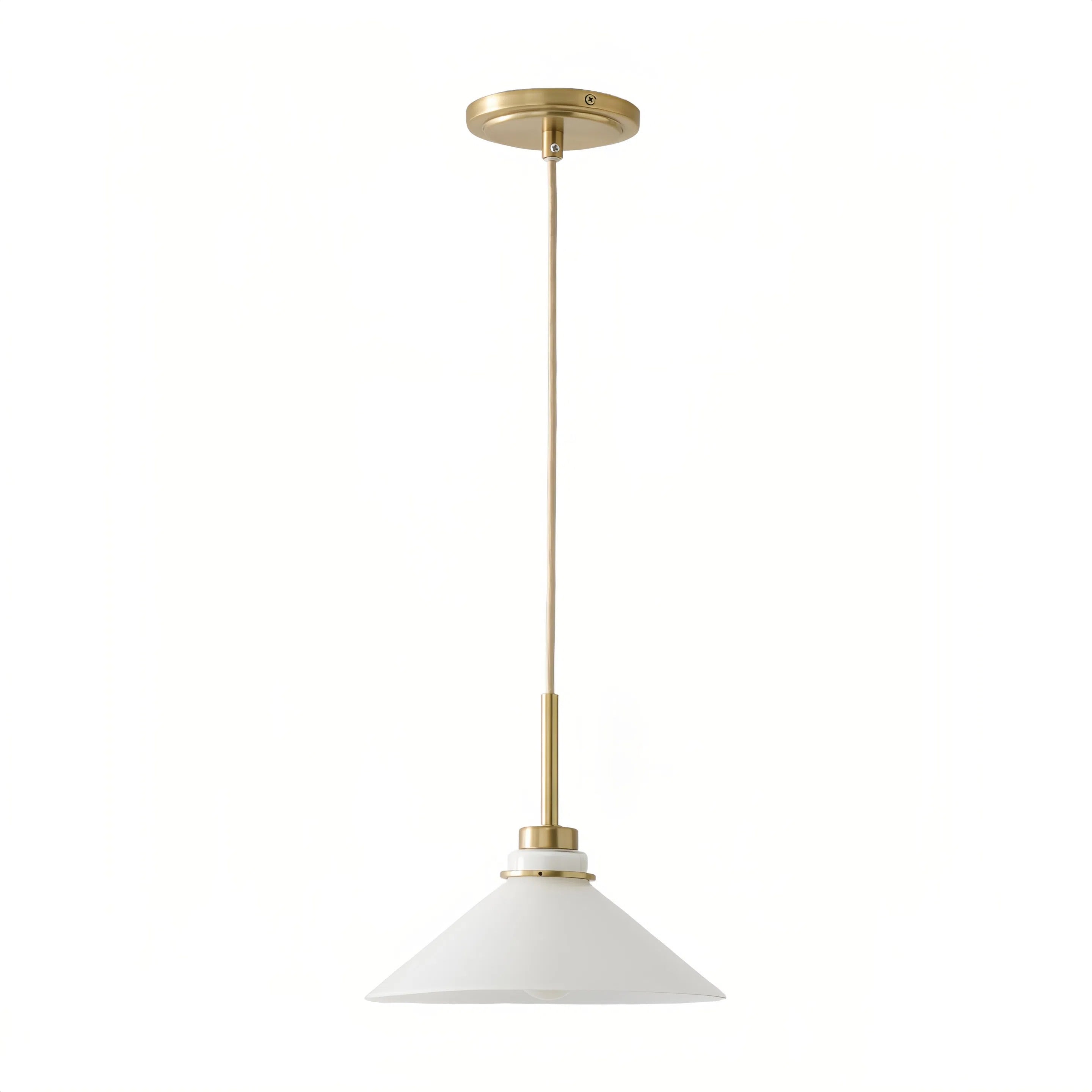 Aurenza Modern Farmhouse  Cone Pendant Light – Dimmable Kitchen and Entryway Lighting