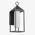 Bild in Gallery-Viewer laden, Allora Black Outdoor Wall Lamp with White Glass Shade