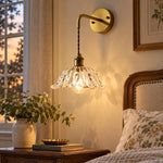 Bild in Gallery-Viewer laden, Vintage Snowflake and Striped Glass Wall Lamp