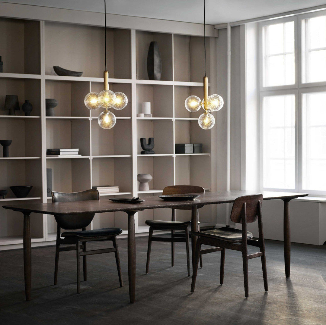 Rounded Brass Glass Plug-In Pendant Light