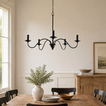 Charger l'image dans la visionneuse de galerie, Lustre vintage en fer noir de style bougeoir
