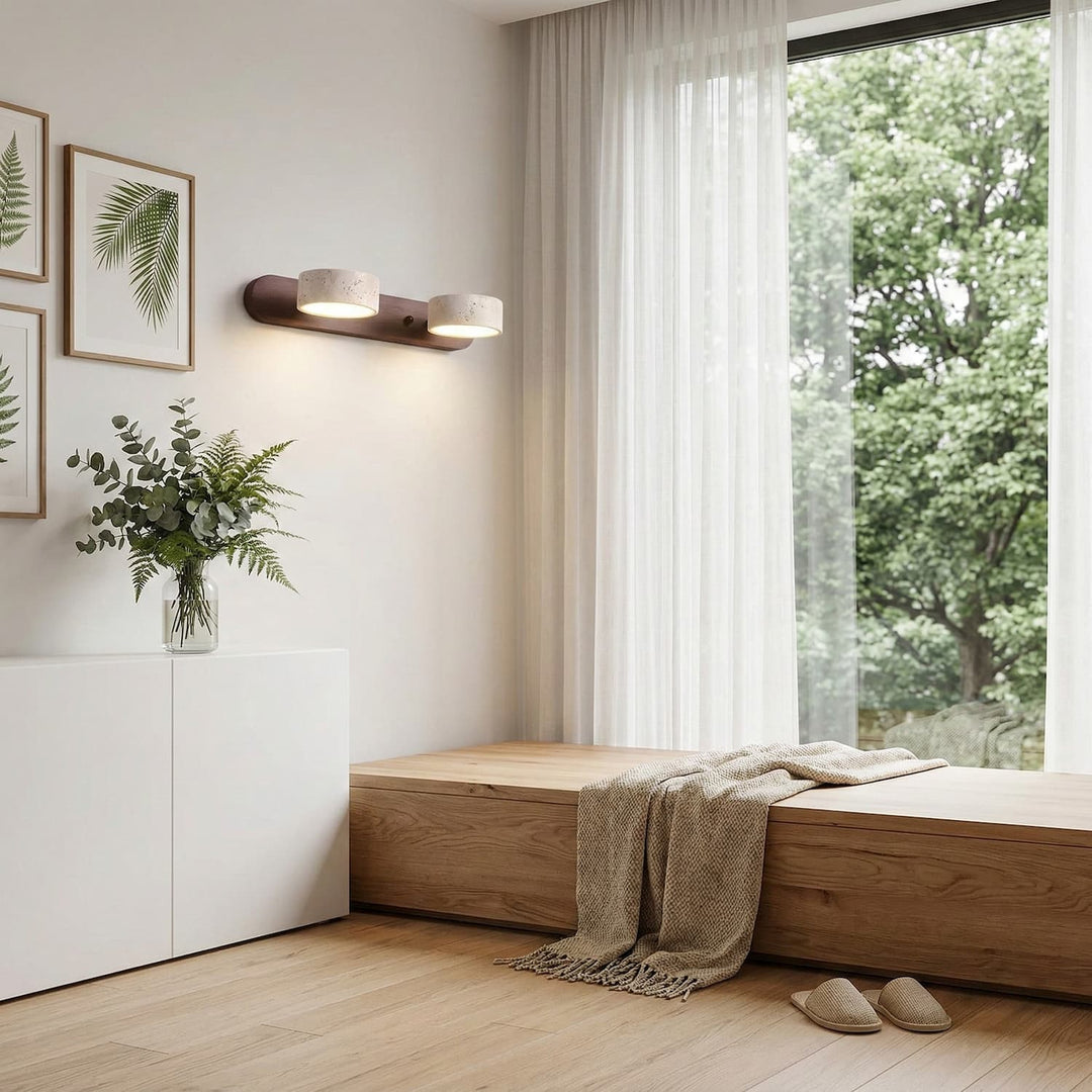 Applique linéaire moderne multi-têtes Travellia - Éclairage minimaliste en pierre naturelle pour chambre et couloir