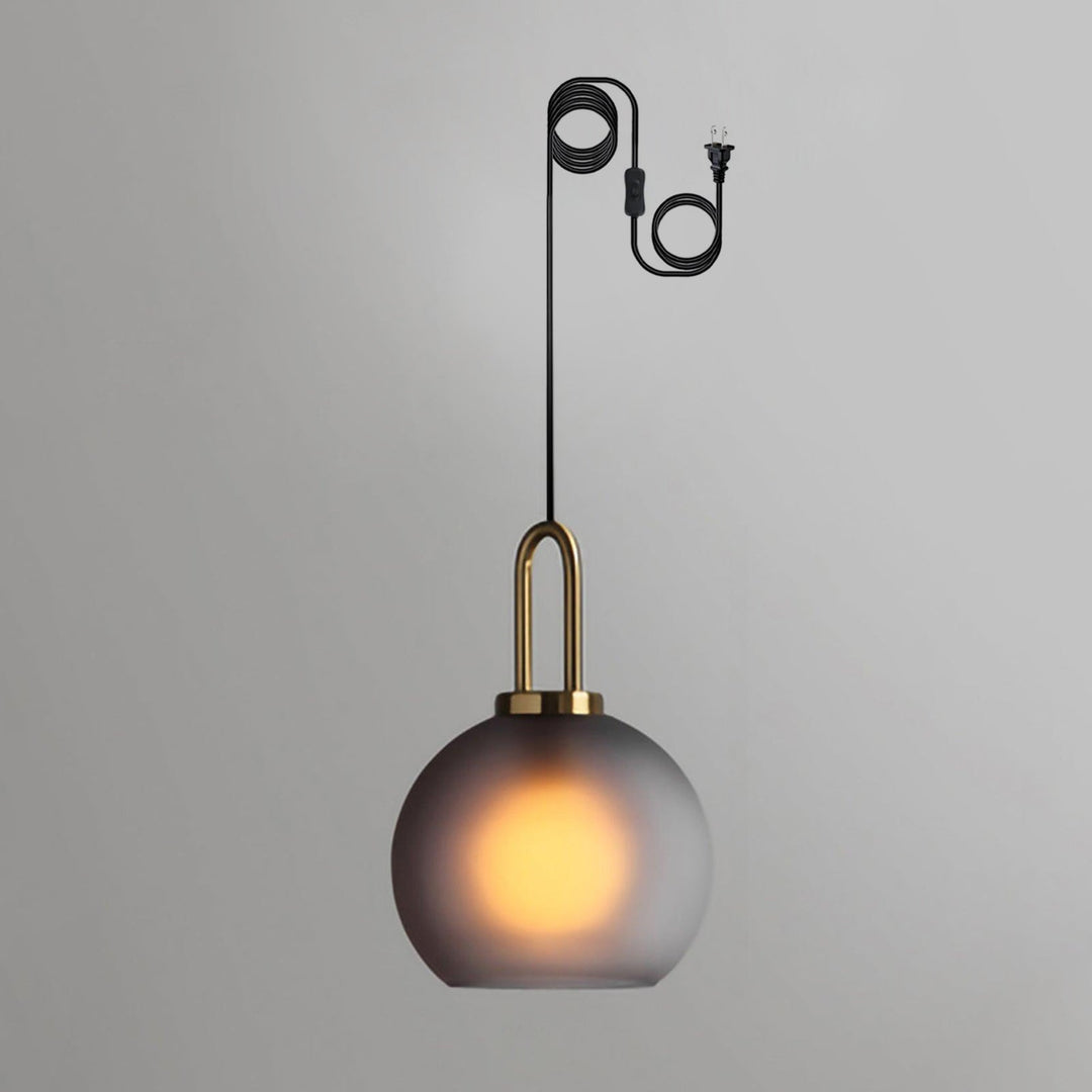 Copper-Plated Glass Plug-In Swag Pendant
