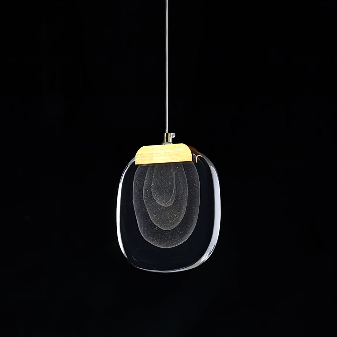 Clear Rippled Glass Plug-In Pendant