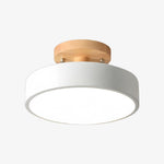 Cargar imagen en el visor de la Galería, Lámpara de Techo Redonda Macaroq – Madera y Acrílico Modernos para Dormitorio