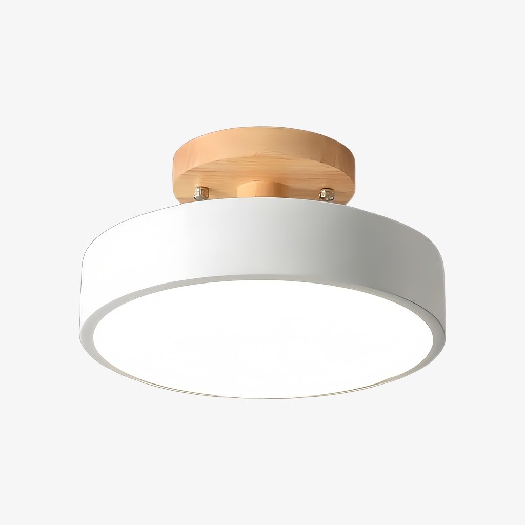 Lámpara de Techo Redonda Macaroq – Madera y Acrílico Modernos para Dormitorio