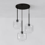 Load image into Gallery viewer, Lumivelle Pebble Glass Chandelier - 3-Light Modern Pendant Style
