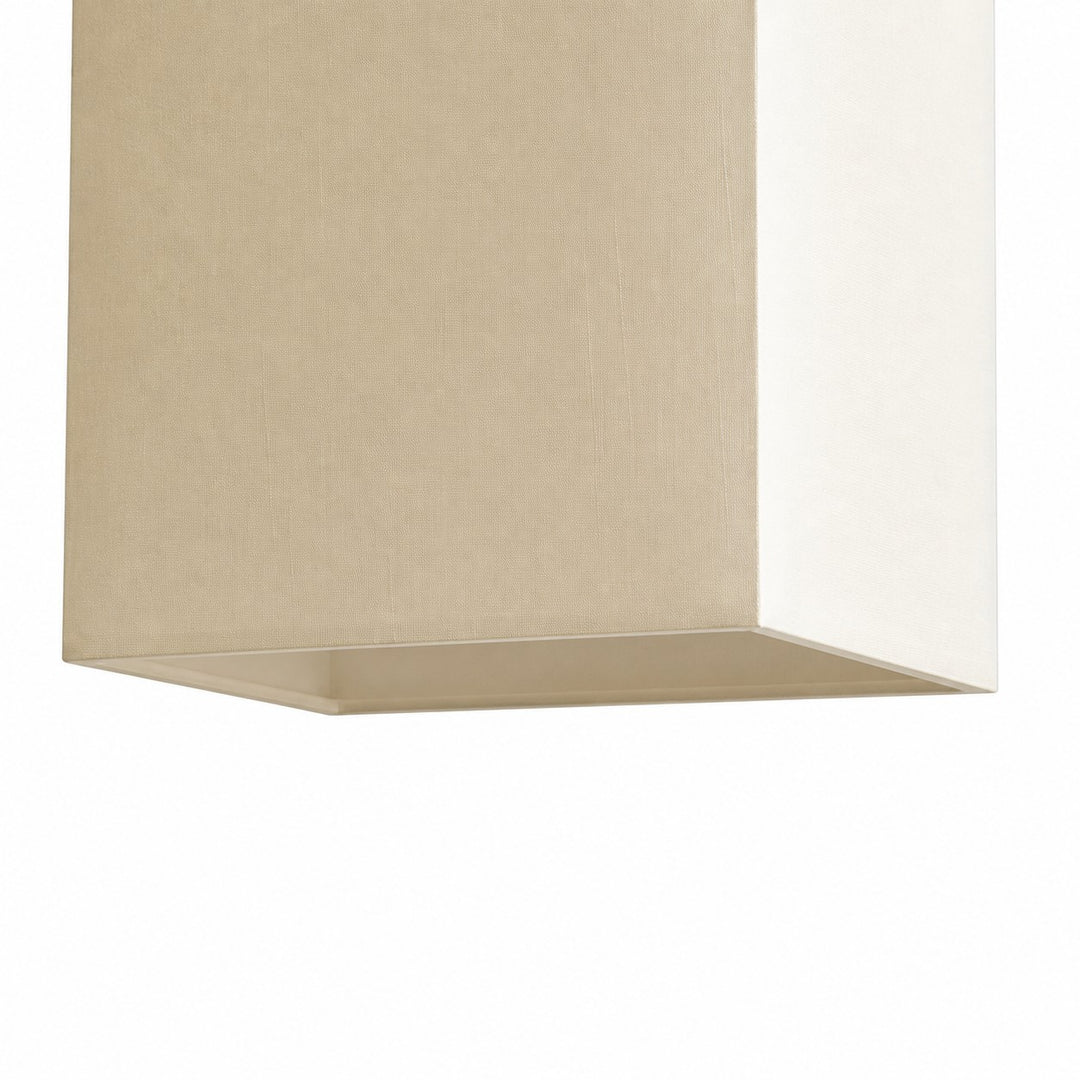 Square Fabric Pendant Lamp with Wood Canopy