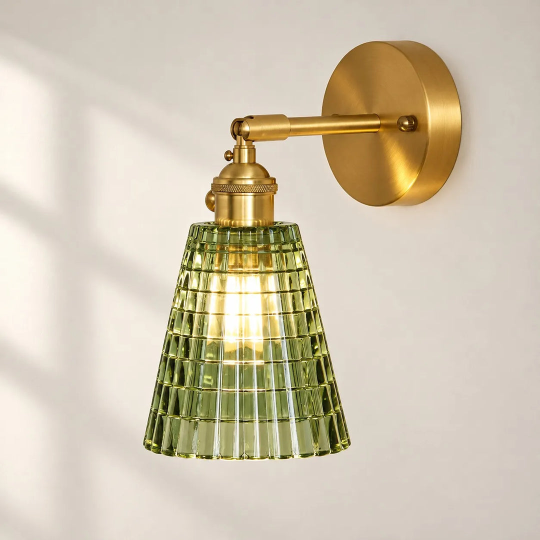 Nordic Brass Colored Glass Wall Lamp