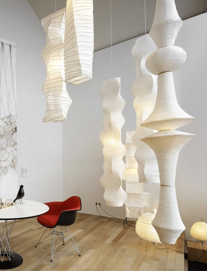 Textured Washi Paper Swag Pendant Light