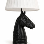 Bild in Gallery-Viewer laden, Close detail of black horse head table lamp base