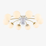 Bild in Gallery-Viewer laden, 10 Heads white and gold ceiling fan light