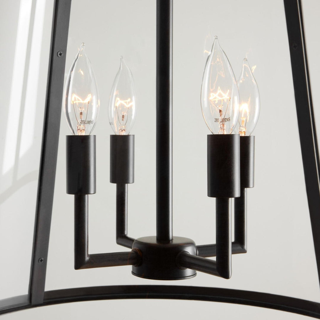 Lámpara colgante de exterior de vidrio Ferrix - Iluminación industrial para porches delanteros