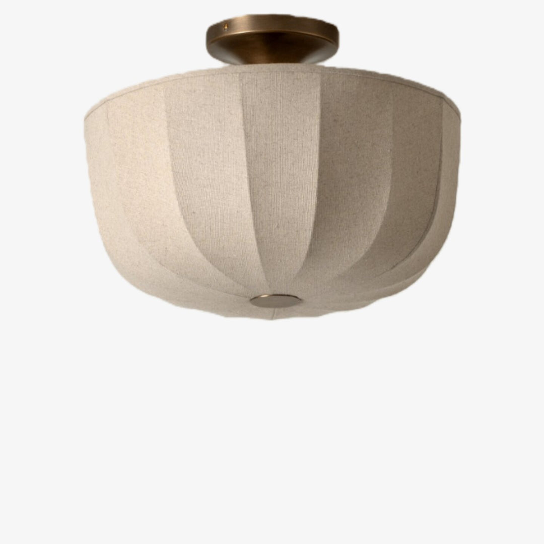 Loomis Satin Linen Flush Pendant Light – Contemporary Style Ceiling Light for Living Rooms and Entryways