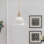 Bild in Gallery-Viewer laden, Woven Ceramic Brass Swag Pendant Light
