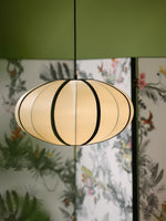 Bild in Gallery-Viewer laden, Black Metal White Fabric Plug-In Swag Pendant