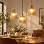 Load image into Gallery viewer, Nordic Brass Colored Glass Pendant Lamp