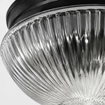 Cargar imagen en el visor de la Galería, Close detail of ribbed clear glass texture and black canopy