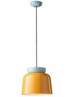 Charger l&#39;image dans la visionneuse de galerie, Lampe suspendue en céramique colorée avec drapeau national brésilien, bleu clair moka
