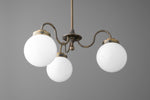 Load image into Gallery viewer, Glorica Glass Vintage Globe Chandelier - Brass 3-Light Frosted Glass Hanging Fixture
