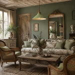 Load image into Gallery viewer, Plum green pendant light with room-scale context