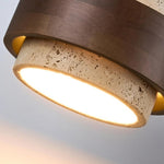 Cargar imagen en el visor de la Galería, Lámpara de Techo de Travertino MokuStone Wabi Sabi - Iluminación Empotrada de Piedra Texturizada para el Hogar