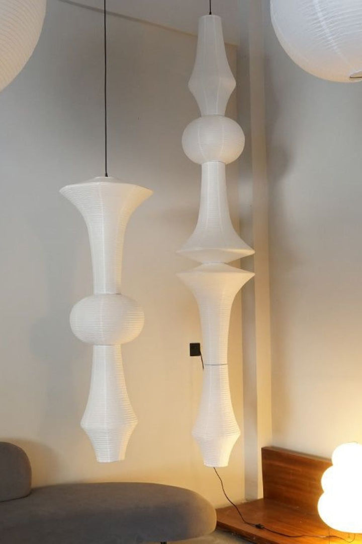 White Handcrafted Mulberry Paper Swag Light