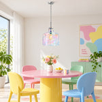 Charger l'image dans la visionneuse de galerie, Vintage Glass Pendant Light with Adjustable Height - Metal Fixture for Dining and Kitchen Islands