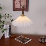 Load image into Gallery viewer, White Fabric Walnut Brass Plug-In Pendant