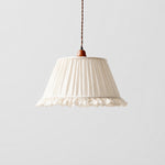 Load image into Gallery viewer, Rice White pleated fabric pendant light