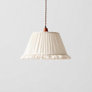 Rice White pleated fabric pendant light