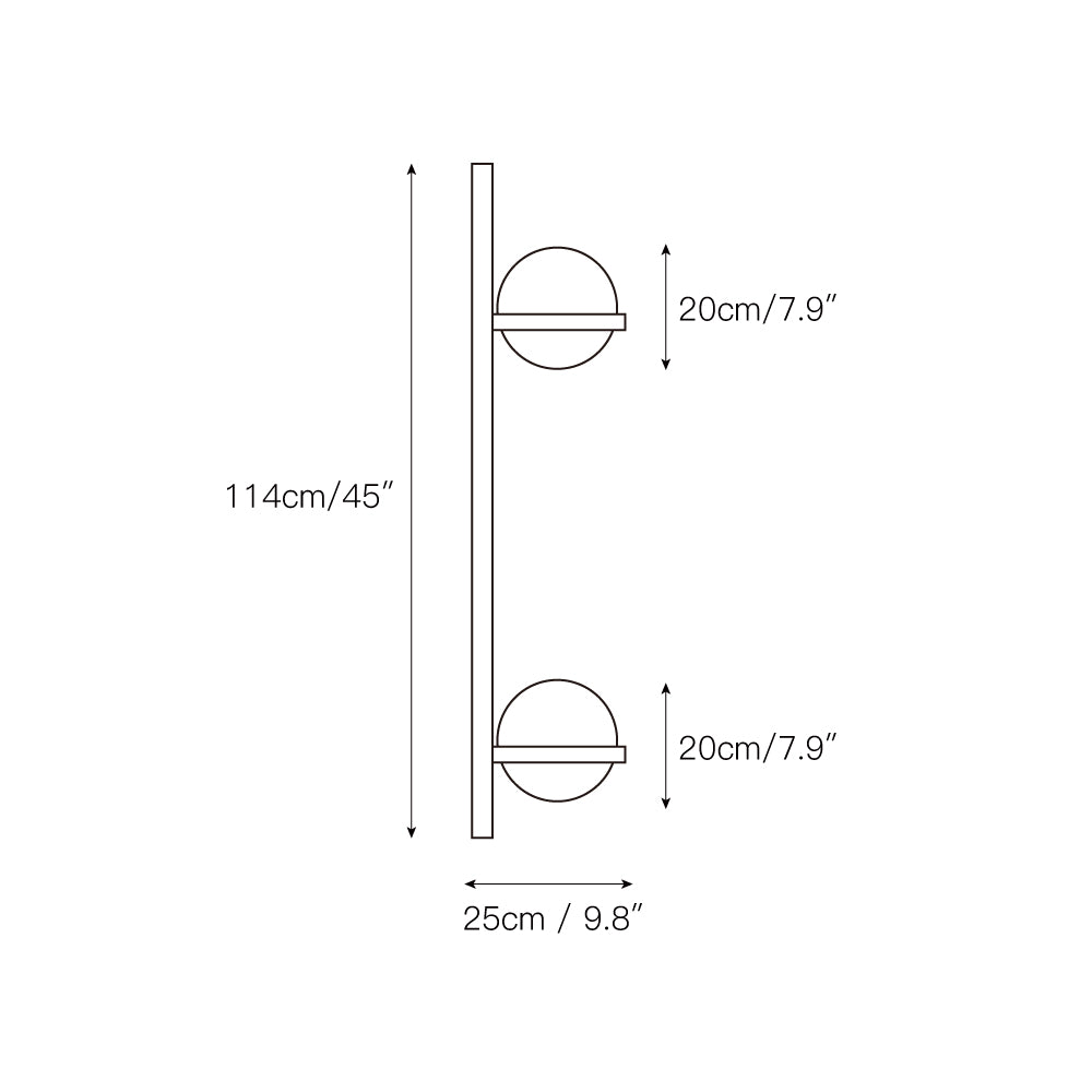 Applique murale minimaliste à abat-jour globe pour espaces intérieurs et extérieurs