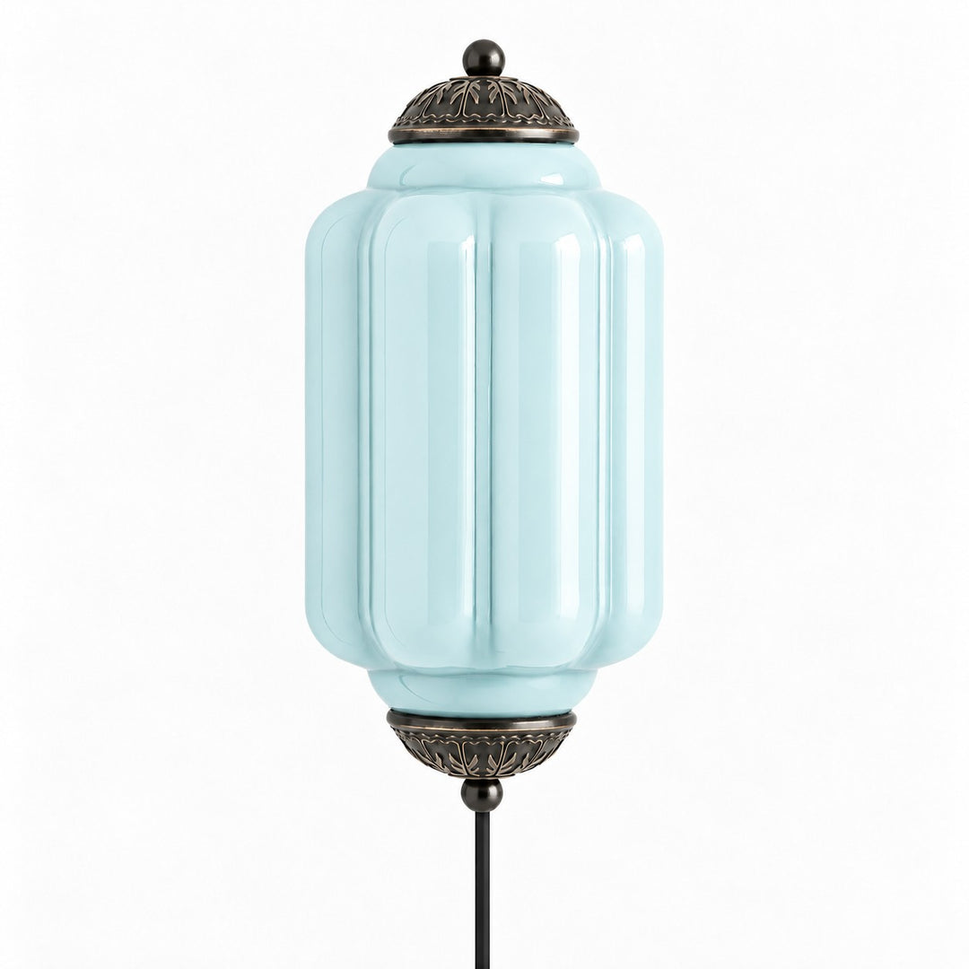 Eloise fluted milk-glass plug-in wall sconce