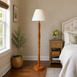 Load image into Gallery viewer, Vintage Solid Wood Floor Lamp with Optional Side Table