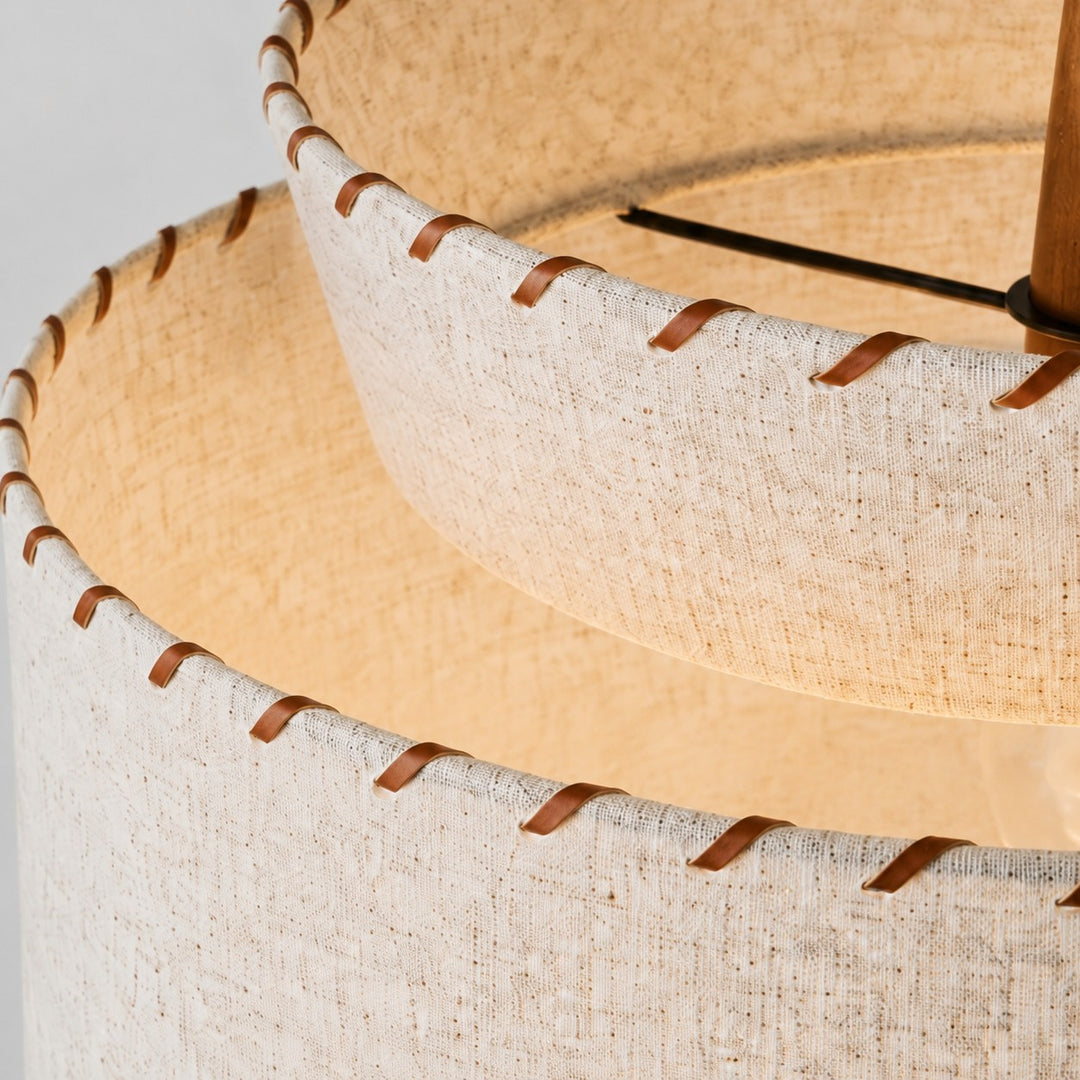 Hand-Stitched Linen Pendant Light