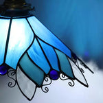 Cargar imagen en el visor de la Galería, Blue Stained Glass Semi Flush Ceiling Light