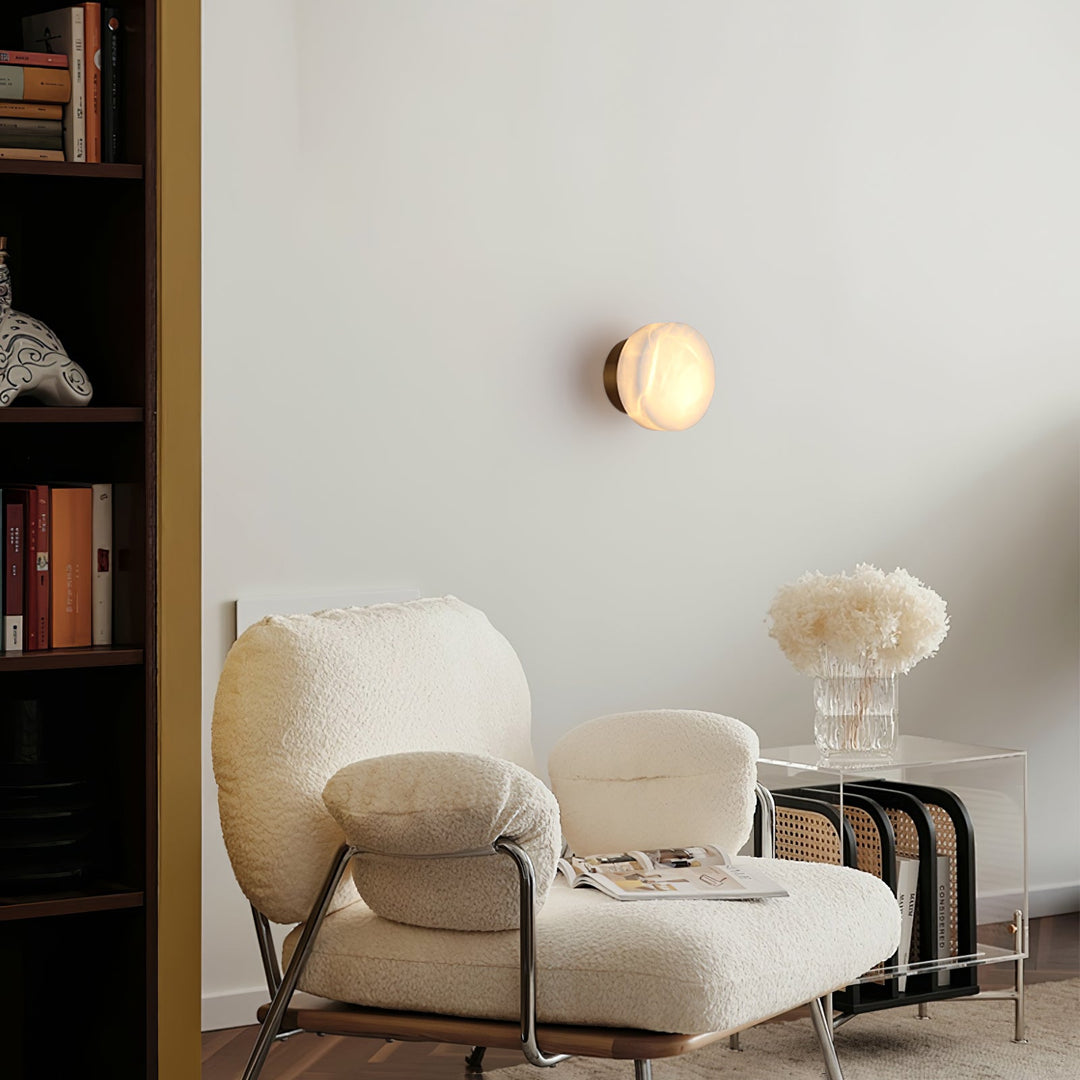 Lámpara de Pared Cilíndrica de Alabastro