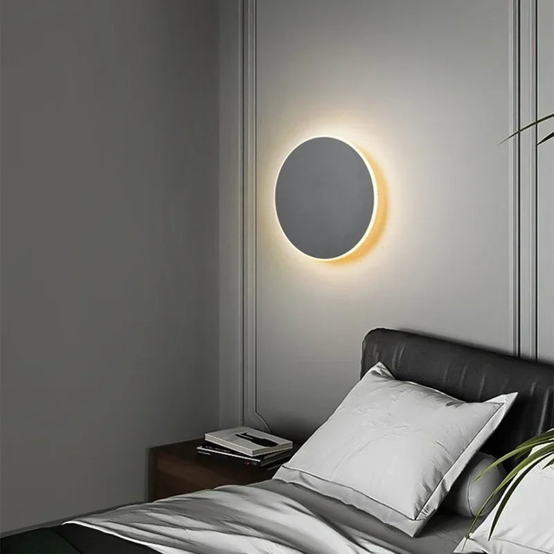 Moderne nordische runde Aluminium Minimalistische LED-Wandleuchte