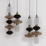 Charger l&#39;image dans la visionneuse de galerie, Suspension contemporaine - Fer, métal, verre, or, marron, résistante à l&#39;humidité
