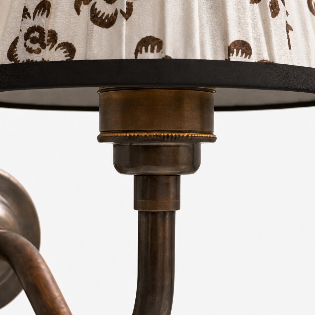 Cottaloy Vintage Fabric Curved Arm Wall Lamp for Living Room or Bedroom