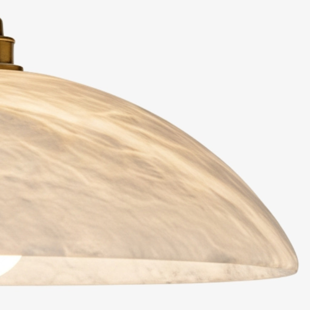 Suspension Dôme Élégante en Albâtre Alariv - Éclairage Moderne en Pierre pour Salle à Manger ou Salon
