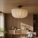 Load image into Gallery viewer, Loomis Satin Linen Flush Pendant Light – Contemporary Style Ceiling Light for Living Rooms and Entryways