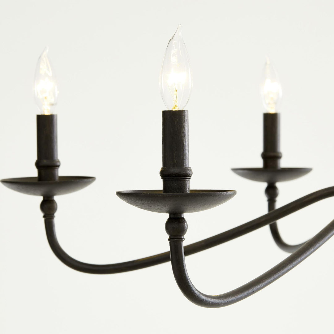 Lámpara de araña Rowan Classic de 6 velas: iluminación tradicional con velas