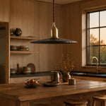 Load image into Gallery viewer, Octagonal wood pendant light over a kitchen island