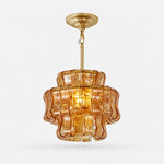 Load image into Gallery viewer, Complete Amber textured glass pendant