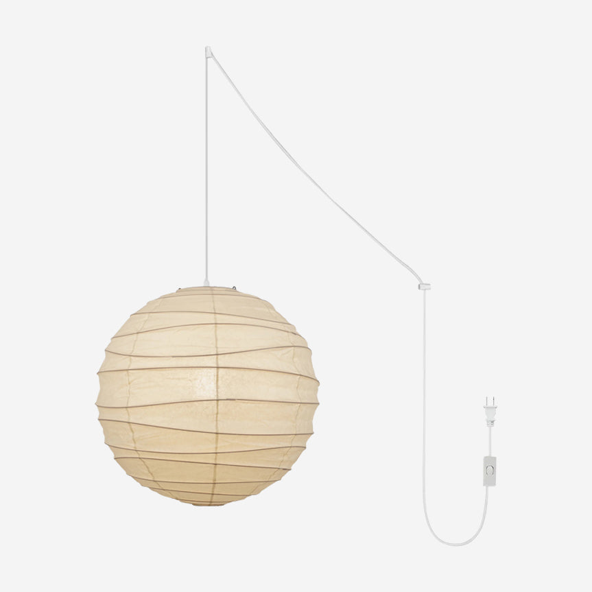 White Washi Paper Plug-In Pendant