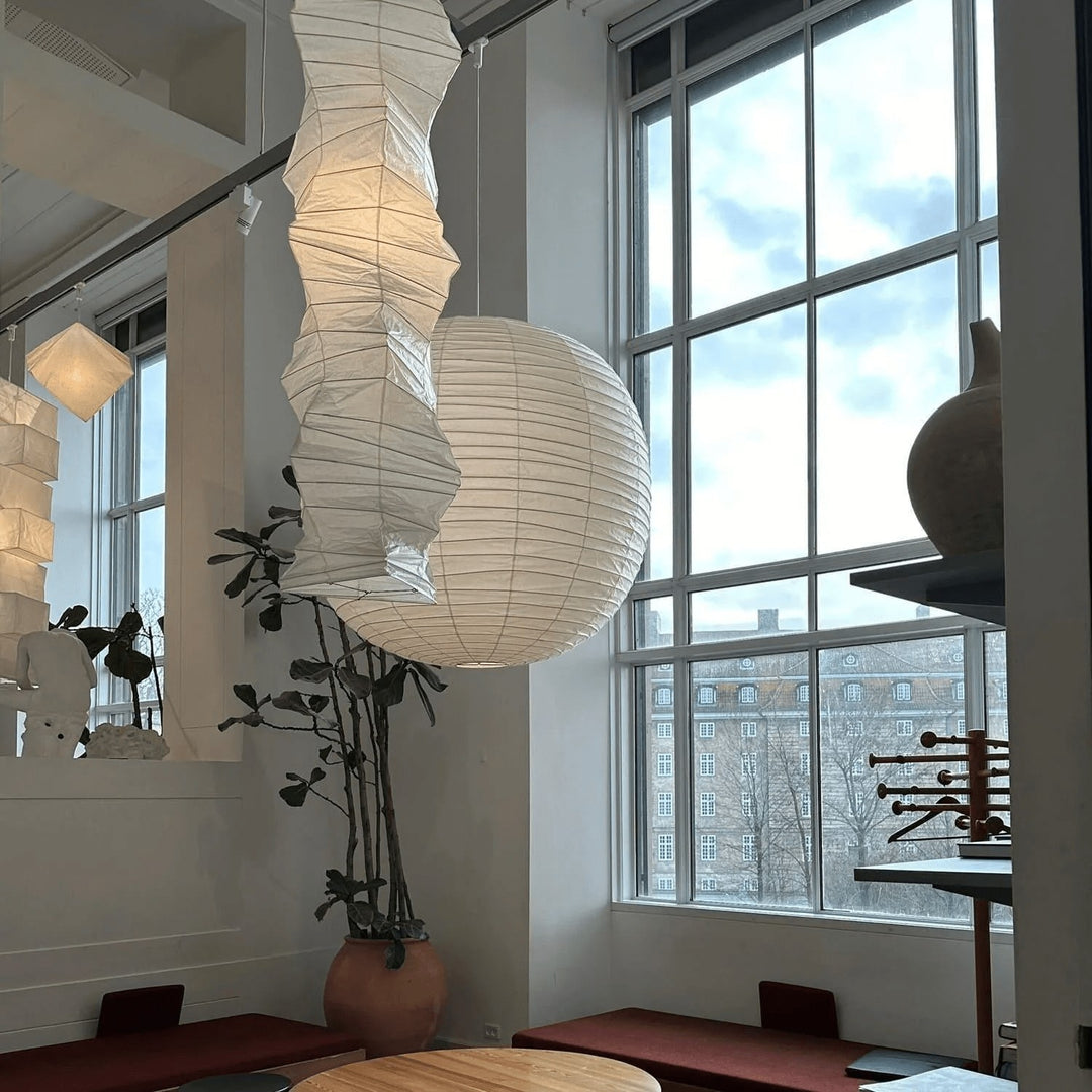 Textured Washi Paper Swag Pendant Light