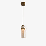 Load image into Gallery viewer, Style B pendant with amber crackle glass shade